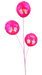 The 28 Hot Pink 3 Stems Sequin Ball Spray (63753HTPK) features three vivid sequin ball flowers on slender light pink stems, showcased against a black background.