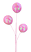 The 28 Pink 3 Stems Sequin Ball Spray 63753PK features three shimmering pink floral heads with iridescent sequins on slender stems, offering an abstract and elegant display against a white background.
