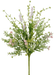 The 21 Mixed Plastic Filler 63828 features a lush arrangement of assorted green foliage and delicate pink flowers, completed with various stems and small blossom clusters for a vibrant, natural bouquet.