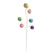 The 25" Macaroon Spray 64514 features a white branch adorned with decorative, glittery macaroon-shaped ornaments in pastel shades of yellow, mint, pink, green, blue, orange, and purple.