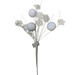 Product Name: 23 In Velvet Ball Snowflake 64536-Wt - A decorative arrangement showcasing velvet balls and glittery snowflake shapes on slender white stems, set against a plain white background.