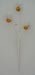 The 22 Yellow Bumble Bee Spray 64881-YEL showcases three orange and yellow bee-shaped elements on a white branch. These bumble bees, with delicate wings and antennae, create the whimsical illusion of tiny bees perched on a slender stem, set against a clean white backdrop.