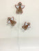 The 28 Long Brown and White Gingerbread Angel Spray 65247 features three gingerbread-style angel ornaments with white wings and red accents, arranged on a single spray and shown against a plain white background.