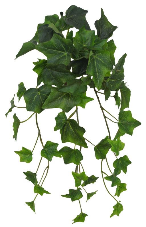 The 15 Dark Green Real Touch Mini Ivy features lush, dark green triangular leaves and trailing vines, highlighted against a plain background.