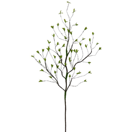 The 48 Green Spring Sprout 82368 features a slender branch with small green leaves scattered along its twigs, isolated on a plain white background.