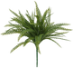 The 19 Long Green Plastic Button Fern 83531 features stems with small, rounded leaflets, fanned out in multiple directions against a plain background.