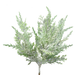 A 20 White Glitter Pine Bush with 6 stems featuring feather-shaped, variegated green and white leaves, isolated on a transparent background. Product: 83878SNOW.