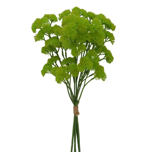 The 17 Green Sedium Bundle with 5 Stems 84060-Gn is a cluster of textured green artificial flowers, perfect for any decor.