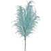 A 29 Aqua Phoenix Tail Fern (product code: 84099-Aqua) features light blue, feathery artificial plants with small leaves tied by a beige band. Set against a plain white background, the delicate texture stands out beautifully.