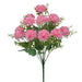 The 19 Dark Pink Pom Pom Bush (84202-DkPk) boasts 12 artificial stems with multiple blooms and lush green leaves, offering a lively and cheerful display.