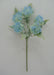 The 15 Thistle Bouquet Blue features five artificial stems with blue thistle flowers and green leaves against a light gray background, enlivening any space. Item Code: 84236-BL.