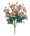 A 22 Cosmos Bush Peach, featuring peach and pink anemones with yellow centers, lush green leaves, and 12 stems of cosmos in a loose cluster.