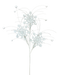 The 28 White Glitter Snowflake Spray with 3 Stems (84615WT) features white snowflakes and ornaments on curved branches, perfect for adding festive holiday décor to any space.