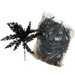 The 14 Black Lavender Pick with Glitter (84786-BK) features artificial black foliage with a subtle glitter sheen. The transparent plastic bag it comes in is filled with sparkly, twig-like branches that add an elegant, mystical touch reminiscent of dark lavender.