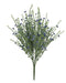 The 21" Blue Plastic Iced Flower Spray (85263-BL) features artificial green stems and small blue flowers, arranged in a fan shape against a plain white background.