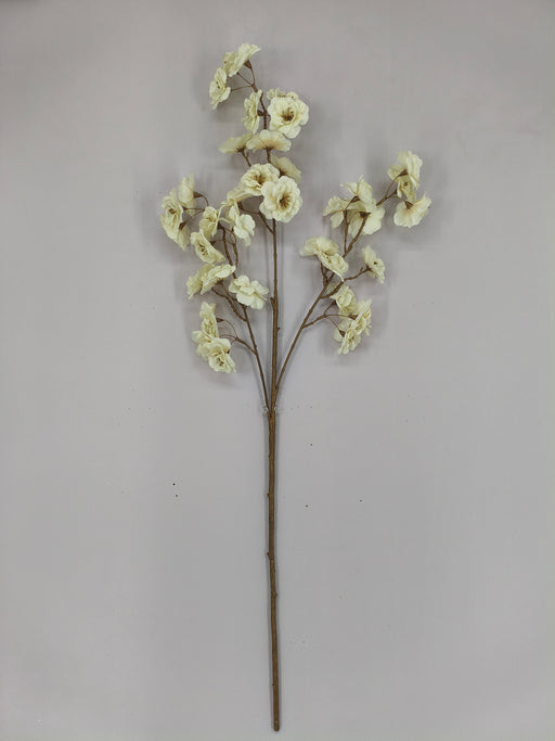 The 37 Long Beige Cherry Blossom Spray (85317-Beige) features multiple stems with clusters of pale cream or beige flowers, displayed against a plain light gray background.