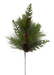 The 26 Pine Spray 85339SP28 features pine needles, fir branches, and brown pine cones on a slim dark stem, isolated on a transparent background.