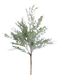 The 29 White Cedar Spray with 7 Stems (85723WT) features lacy, silvery-green, fern-like leaves on a thin brown stem, perfect for creating full arrangements and beautifully isolated against a white background.