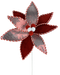 A 22-inch by 10-inch Peppermint Bell Poinsettia fabric flower, featuring decorative red and white striped petals and small pom-poms at its center, identified by product number 86028RDWT, set against a plain white background.