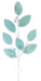 The 28" Blue Iridescent Leave Spray with 8 Stems (86058BL) boasts an elegant white and blue leafy plant design, accentuated by shimmering iridescent leaves and striking blue stems.