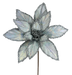 The 24 by 12 Silver Iridescent Stem 86070SV features shimmering poinsettia petals with glittered edges, adding a festive and elegant touch.