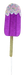 The 21" by 4" by 1.5" Purple Sprinkle Popsicle Spray (86105PU) is a glittery purple popsicle ornament that features a golden stick, and is topped with white icing and vibrant sprinkle designs for a delightful touch.