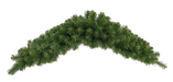 The 36 Sugar Pine Mailbox Swag 86171SW36 is a green artificial pine garland arranged in a V shape, perfect for mailbox decoration and resembling natural evergreen branches. Isolated on a white background.