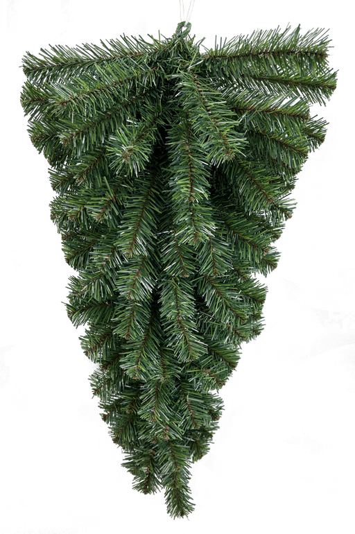 The 32 Sugar Pine Teardrop 86171TE32 is an artificial branch arrangement with dense green needles, shaped like an upside-down teardrop Christmas tree and shown against a transparent background.