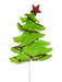 The H28xW12 Green Fury Christmas Tree Spray 86475GN features a bright green, fluffy tree with a red glittery star, red garland, and festive red, white, and green balls that pop against a white background.