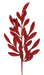 The H27 Red Glitter Laurel Leaves Spray 86483RD features striking red glitter laurel leaves arranged symmetrically on thin stems, creating a decorative accent against a plain white background.