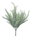 The 20 Plastic Lvs Bush with 7 Stems 86615ICE features green, fern-like leaves with small leaflets spread in various directions, shown against a plain white background.