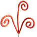 The 25.5" Hot Pink and Orange Chenille Curl Spray with 3 Stems (DCSP3528HPOR) features colorful spirals that resemble a whimsical plant with three curly branches, boasting alternating hot pink, orange, and yellow stripes for a vibrant and playful look.