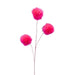 The 36" Pink Fuzzy Truffle Trees Spray, featuring three whimsical stems of fluffy pom-poms on thin gold-colored wires, is set against a white background.
