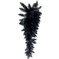 The 30 Black Teardrop DCTD3A91BK features dense, pointed branches arranged in a teardrop shape, fanning out at the top and tapering toward the bottom.