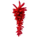 The 30 Red Teardrop DCTD3A91RD features vibrant, artificial branches arranged in a teardrop shape, hanging downward with dense, spiky foliage fanned out in multiple directions.
