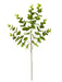 The 24.5 Green Artificial Eucalyptus Bush (E6624487) features seven long stems, each with round, flat leaves, shown isolated on a white background.