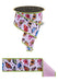 A spool of 2.5X10YD Sage Pink Multi Butterflies/Fused LX1059KL ribbon features colorful butterflies on white with light green edges, partially unrolled to show a straight segment and the pale pink reverse side.
