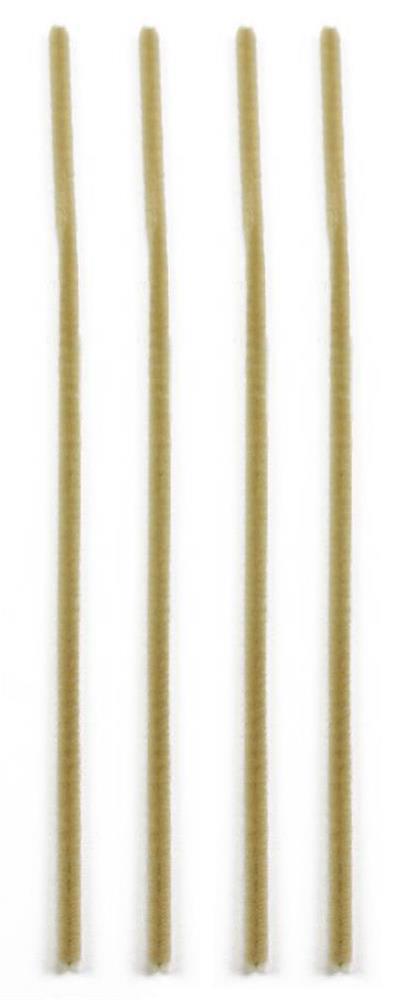 Four 12L X 6mm chenille stems in burlap color are arranged vertically on a white background, resembling the simplicity of rustic decor.