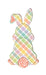 Add cheerful charm to your space with the 15H x 7.9L White, Peach, Green, Teal & Lavender Plaid Bunny Bottom Sign (MD1543F5). Its fresh plaid pattern and pink flower tail stand out on a white background—perfect for modern home decor.