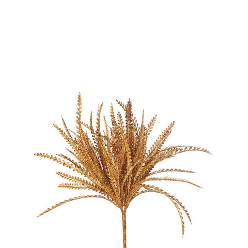 The 20 Sage and Beige PE Keel Harvest Grass Bush (MTH12759) features long, slender leaves and feathery branches in natural tones, perfect as a single stem accent for décor, shown isolated on a white background.