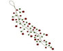The 53" Glitter Ball Garland Green And Red MTX70409 features small red and green glitter ornaments on thin stems, arranged in a festive, cascading design perfect for holiday décor.