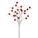 The 43 Red Jumbo Berry Spray MTX76979 features multiple thin brown stems and several bright red artificial berries, displayed against a plain white background.