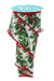 The 2.5 X10Yd Ivory/Red/Green Holly Leaves Garland Ribbon RGF193130 features green holly leaves and red berries with red trim, perfect for showcasing festive holiday patterns in your décor.