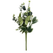 The 14 Assorted Papillion Garden Pick (MTF24218) is a green artificial floral stem featuring mixed leaves, small buds, and a decorative light green butterfly at the center.