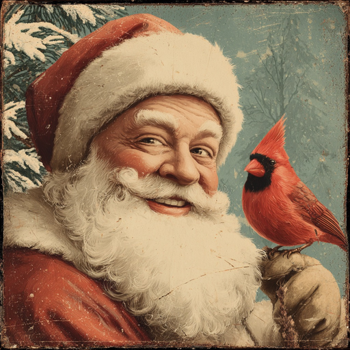 Santa Claus with a red cardinal and snowy pines adds vintage festivity to your décor. The 10 x 10 Santa Claus with Cardinal Sign TTE-319 is perfect as cheerful metal décor for your holiday display.
