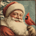 Santa Claus with a red cardinal and snowy pines adds vintage festivity to your décor. The 10 x 10 Santa Claus with Cardinal Sign TTE-319 is perfect as cheerful metal décor for your holiday display.