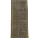 A close-up of the 2.5X10Y Lt Natural Poly Linen Ribbon X314840-14 on a plain white background, showcasing its light brown burlap-like fabric with stitched edges and visible woven texture.