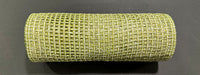 The 10X10Y Textured Weave Moss-Ivory Mesh (XB253510-08) is displayed as a cylindrical object on a dark, solid surface.
