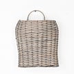 The 11 by 13.5 by 4 Curvy Basket M21202IEI is a square wicker basket with a curved top handle, shown against a white background.