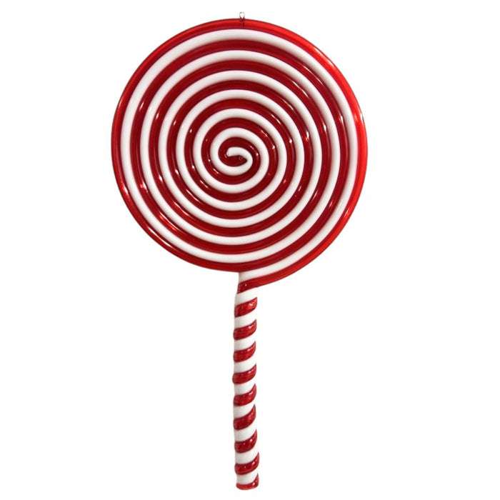 12 inch red and white acrylic lollipop Christmas decoration